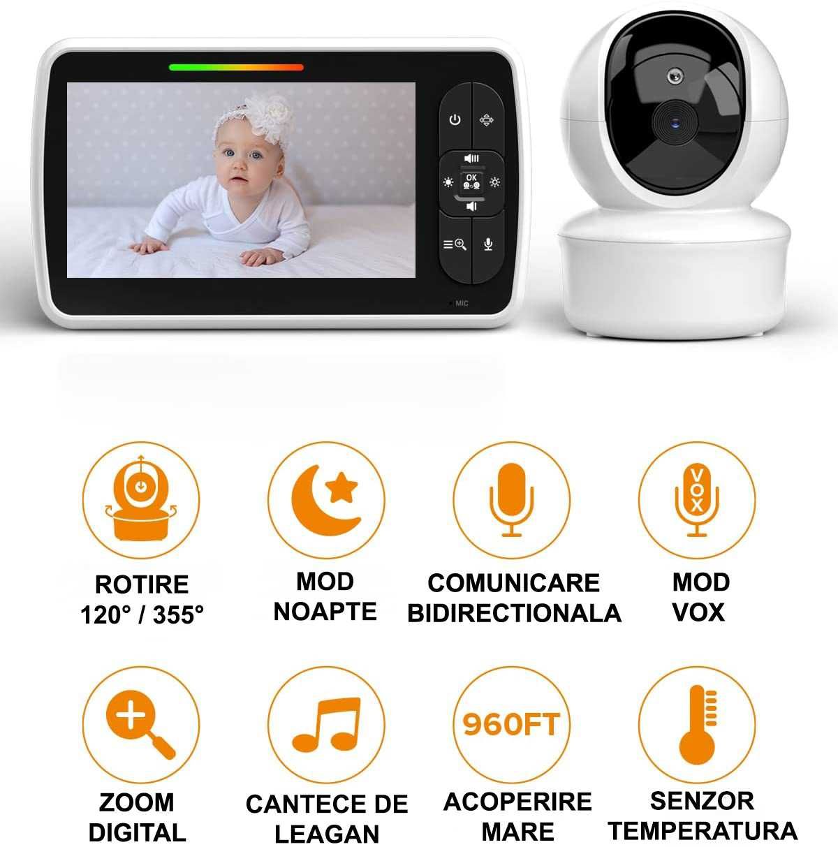 Baby Monitor si Camera Audio-Video Wireless Supraveghere Bebe,EyeBaby