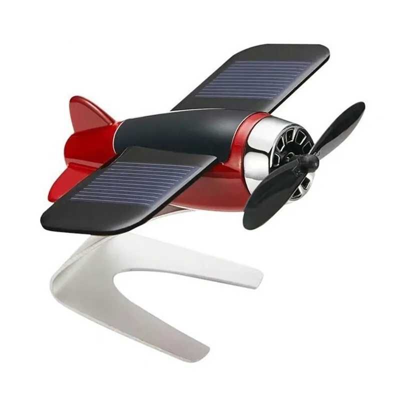 Jucărie cu panou solar: avion cu elice care se învârte la soare