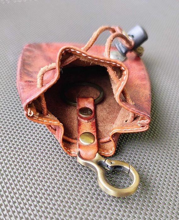 Punguță portofel portmoneu din piele pentru mărunțiș și pentru chei