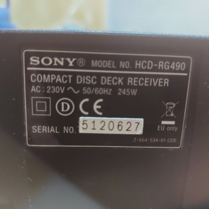 Sony HCD-RG490 – funcțional, fără boxe