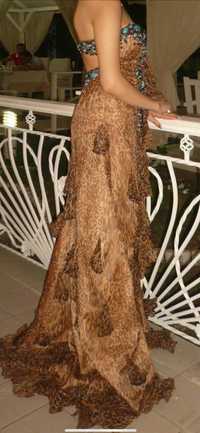 Вечернее Леопардовые Платье декольте