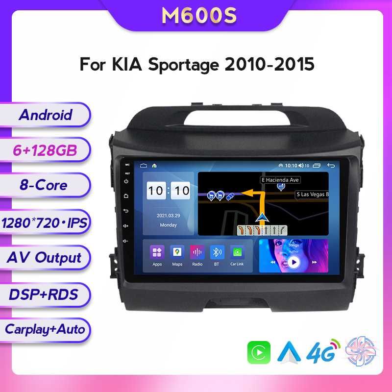 Navigatie Android 13 Kia Sportage 3 2010-2016  Waze CarPlay + CAMERA