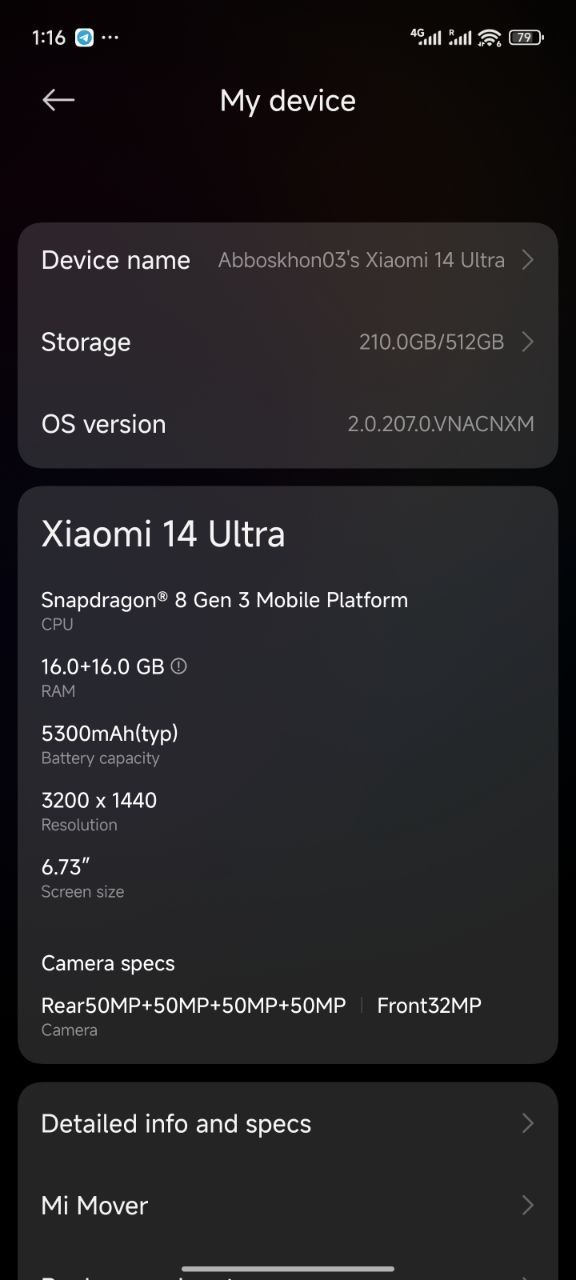Xiaomi 14 ultra 16+16 rom 512 ram