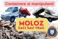 Transport Moloz-Saci sau Vrac- Avizat Ministerul- Container/Basculabil