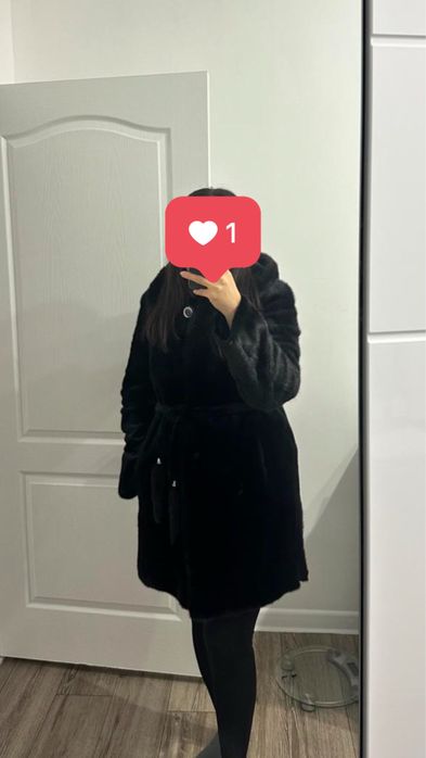 Норковая шуба,До колен,Б/у,перевертыш