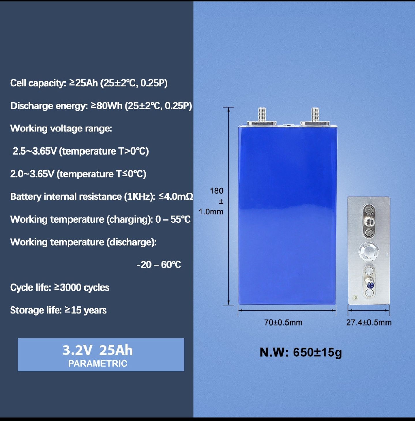 LifePo4 3.2v 25Ah