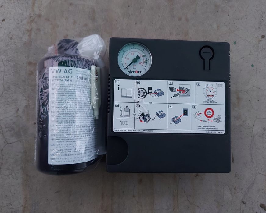 Kit reparat anvelope, compresor + soluție, original Ford Wolkswagen