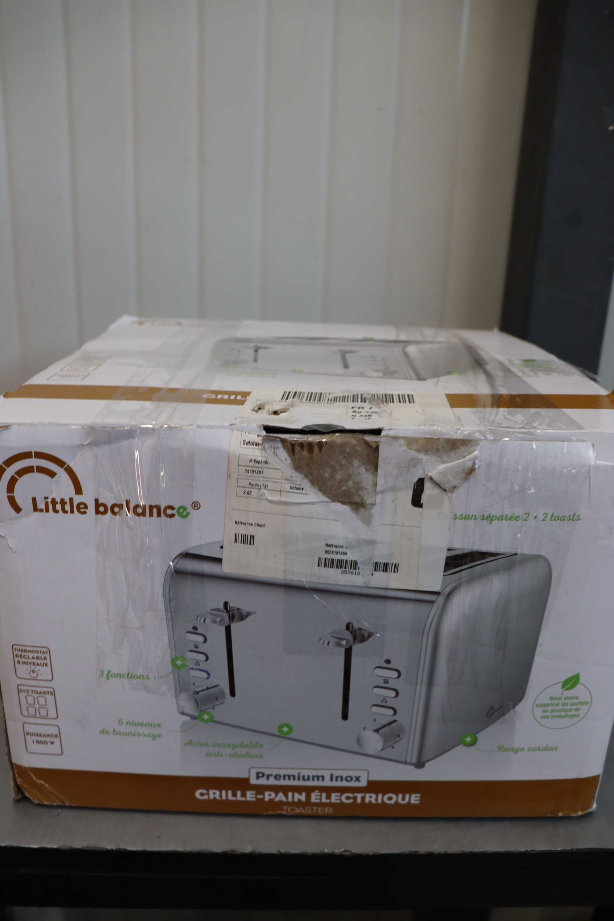 Тостер LITTLE BALANCE Premium Inox, 4 филии, с ДЕФЕКТ!