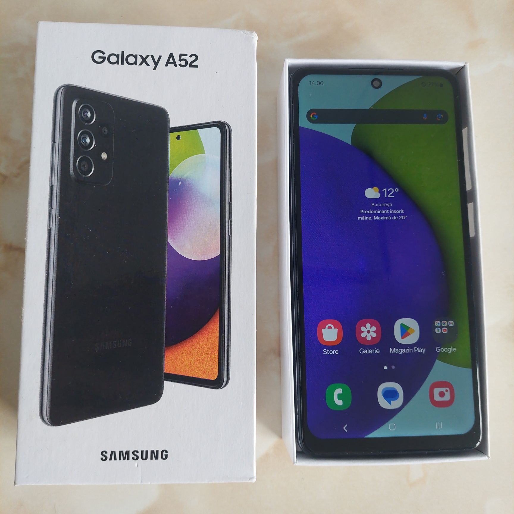 Vând Samsung Galaxy A52 White de 128Gb la cutie [cu 3 probleme]