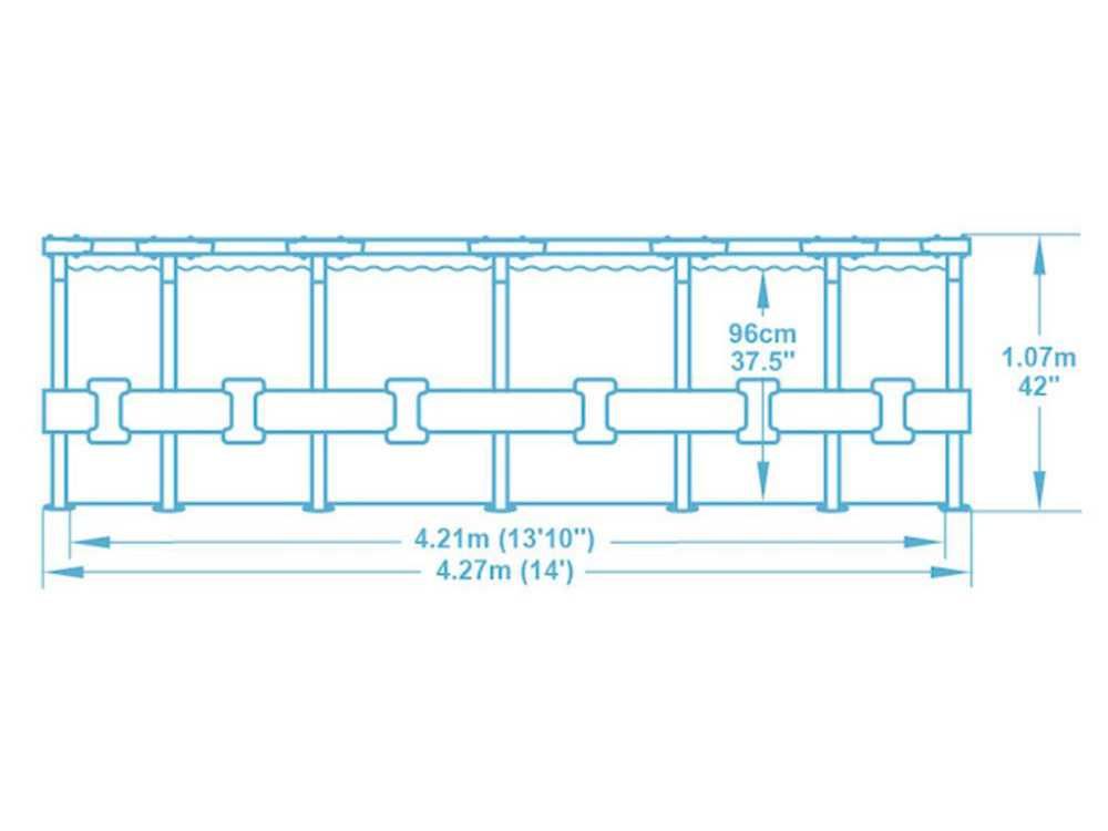Басейн с мет. конструкция, 427x107см, Bestway 5614Z, с аксесоари