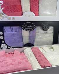 Семейный набор банных халатов и полотенец