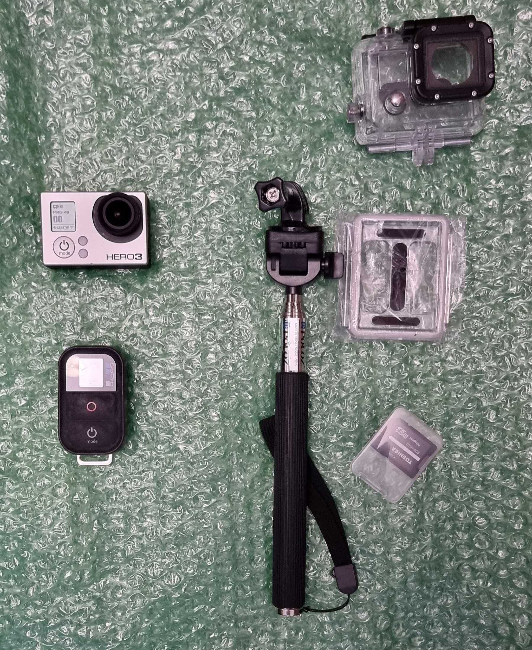 GoPro hero 3 + telecomanda+card 64 Gb + accesorii