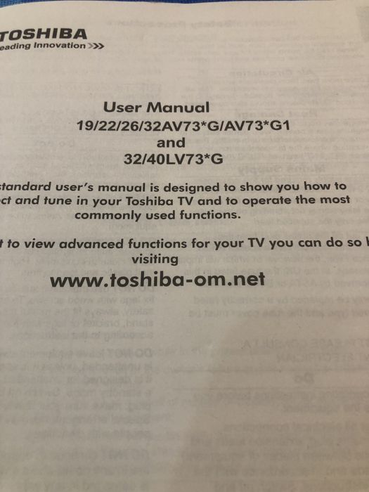 Телевизор Тошиба