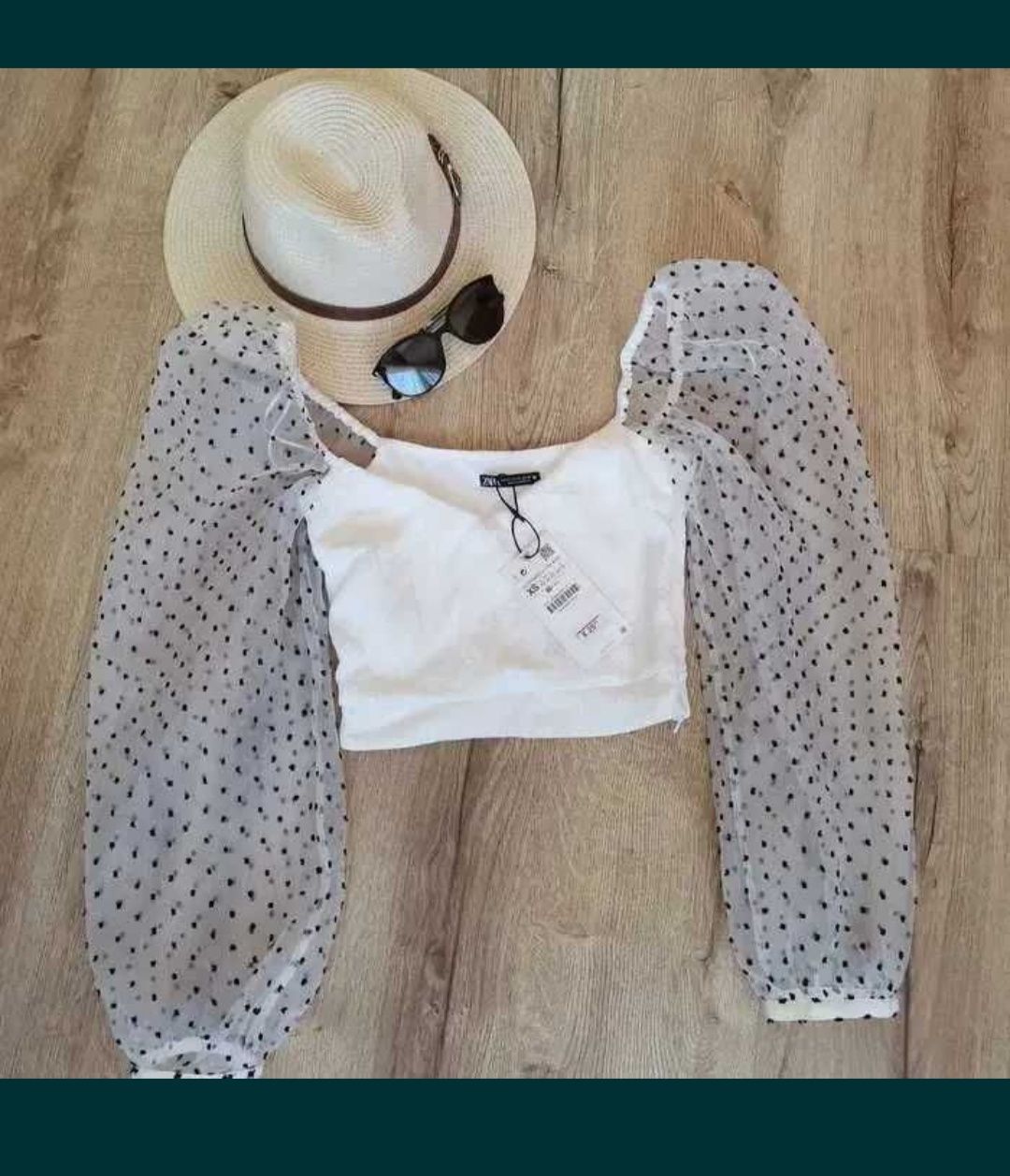 Top crop Zara alb dama XS nou cu eticheta