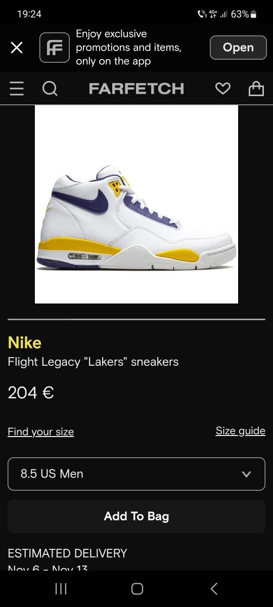 Nike Air Max Jordan Flight Legacy Lakers