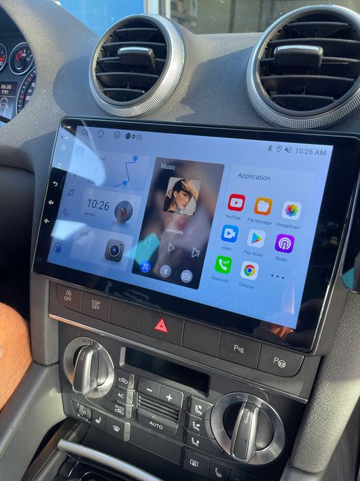 Navigatie Android Audi A3 Carplay Waze Yotube + camera