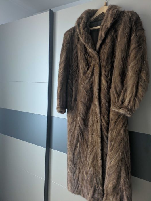 Дълго палто естествен косъм от норка