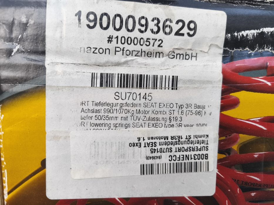 Спортни пружини за Seat Exeo Typ3R