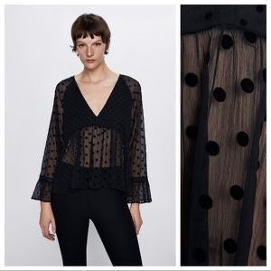 Прозрачна блуза Zara с точки
