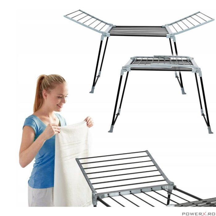 Uscator de rufe pliabil, picioare antiaderente, tije groase, 20kg,
