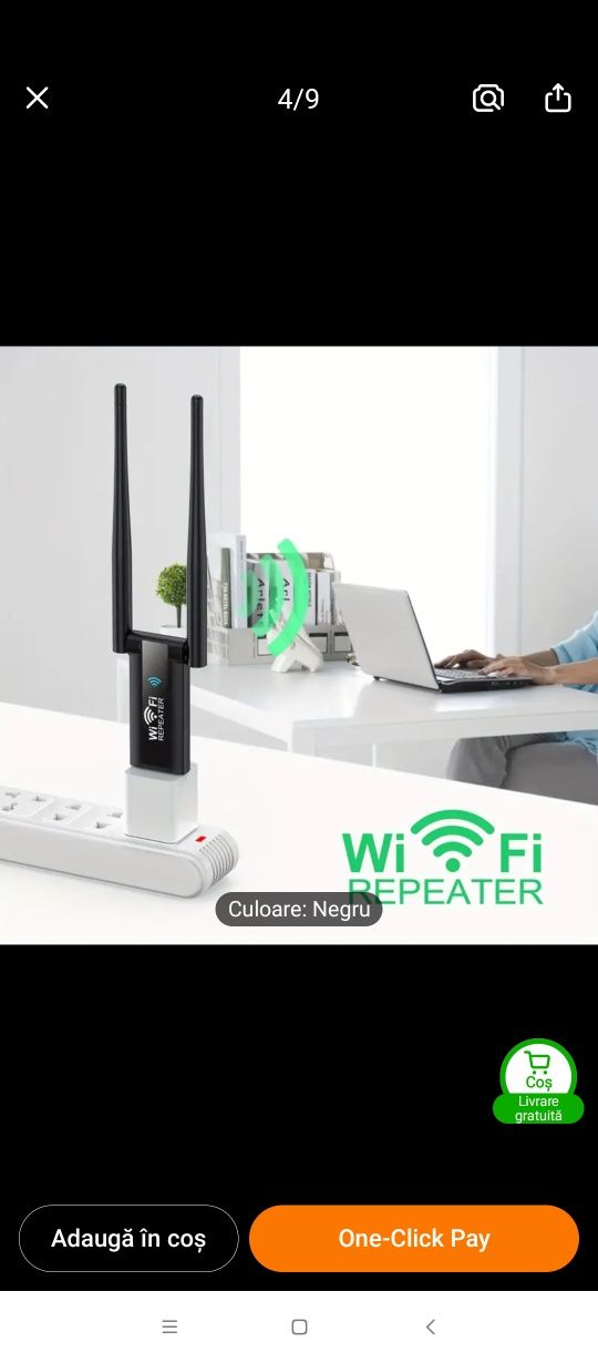Prelungire semnal wireless usb cu antene
