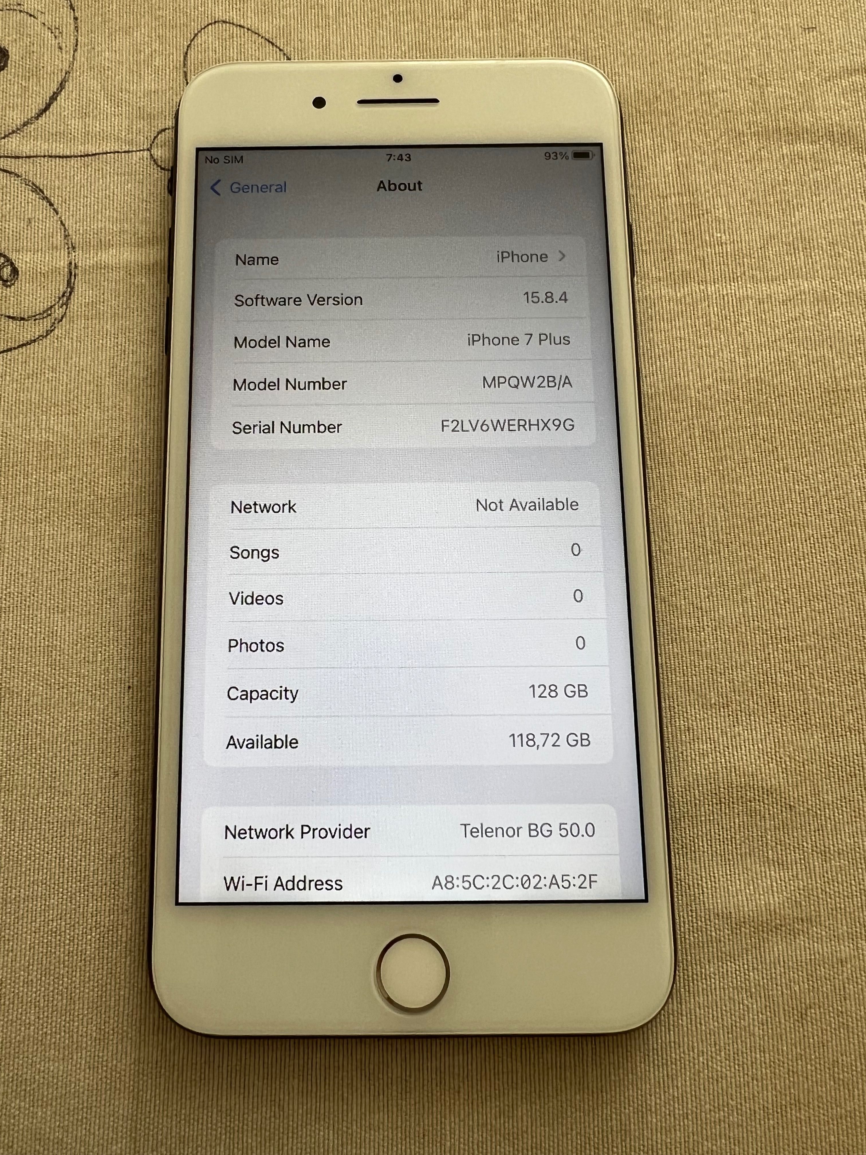 iPhone 7 Plus-128 GB,мод.А 1784,батерия 100%
