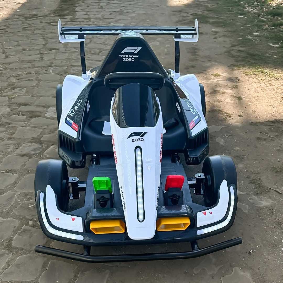 Kart electric copii 3-11 ani F1 Racing 500W 24V,R. Moi,Telecomanda Alb