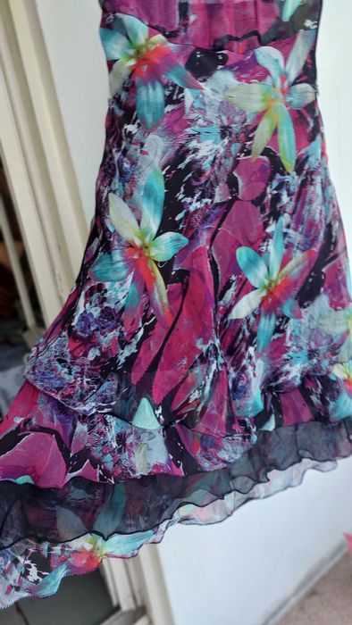Трикотажное платье из Европы,Zara.Marocco.размер 44.шифоновое платье.