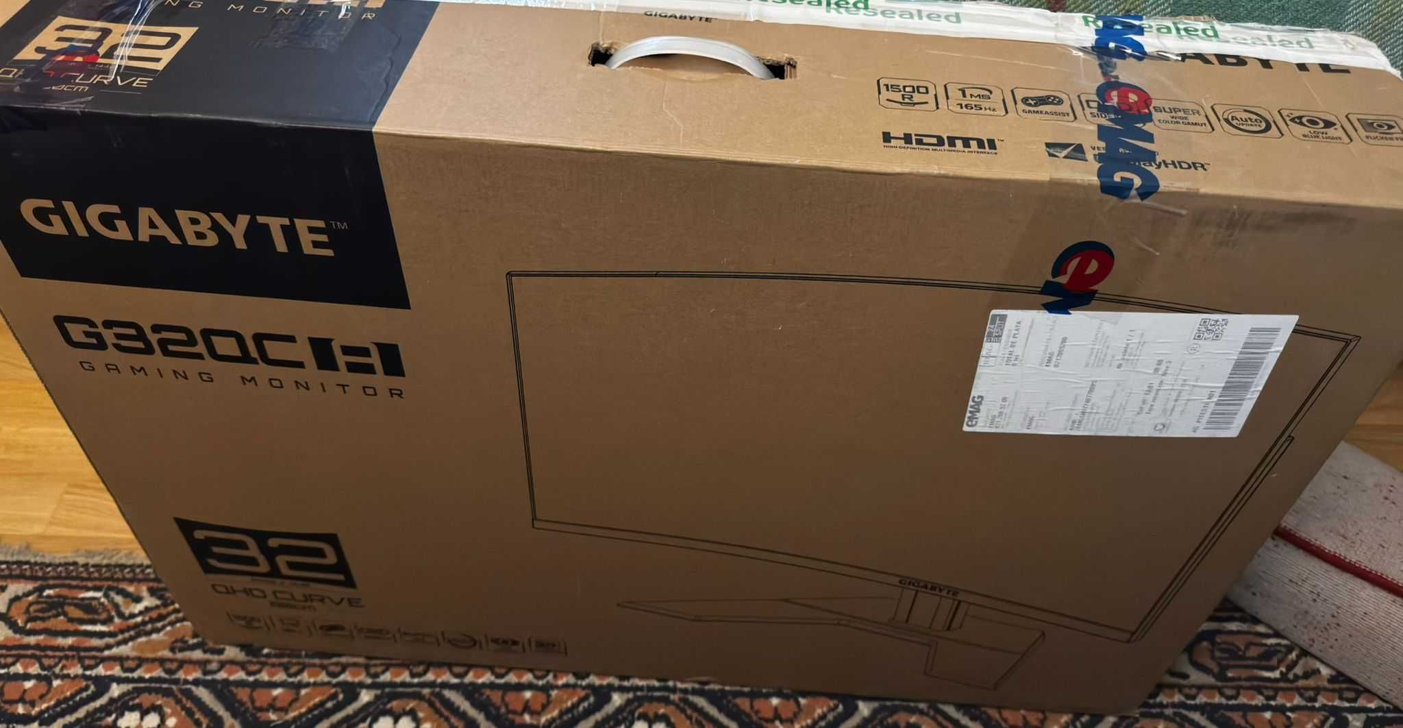 Pachet Monitor Gigabyte G32QC + Suport Serioux – QHD 165 Hz