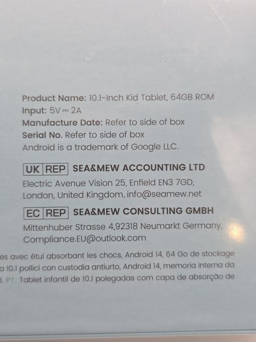 Tabletă Brilliance in hand KT1016 cu Android 14 pentru copii, 10 inci