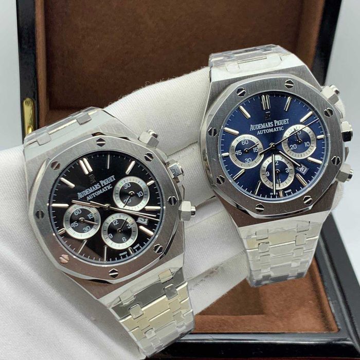 audemars piguet royal oak сребристо/черно-синьо