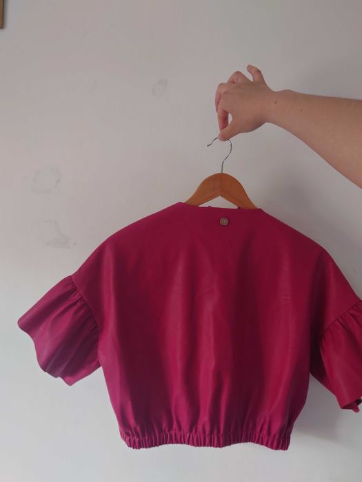 Jachetă crop top de piele ecologică Motivi