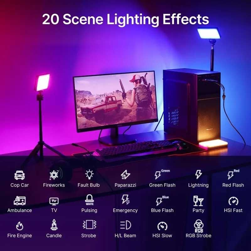Портативный видеосвет, светодиодная RGB лампа для фото--видео съемки.