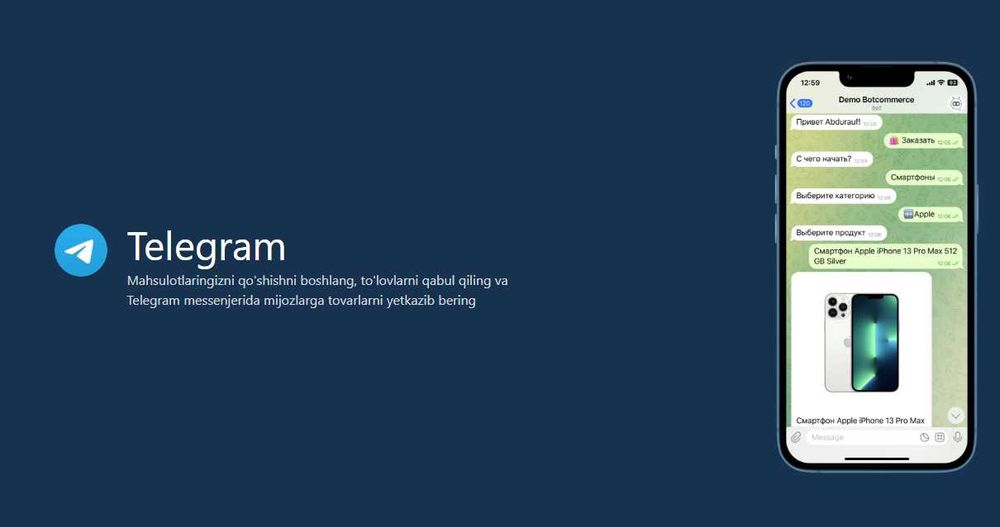 Telegram botda internet-do‘kon yaratib beramiz