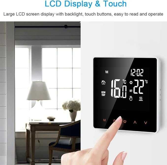 Kavolet Smart термостат за електрическо подово отопление, LCD дисплей