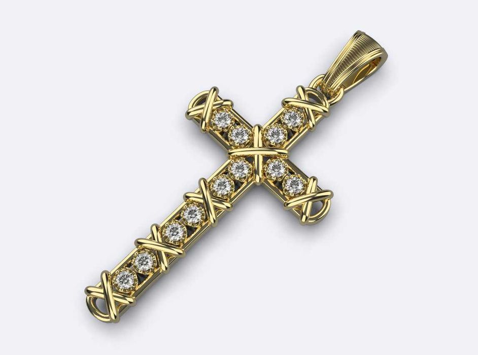 Кръст с Диаманти – Вдъхновен от Дизайн на Tiffany