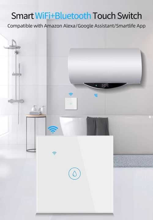 Intrerupator BOILER 4000W WiFi + BLE, panou sticla, TUYA