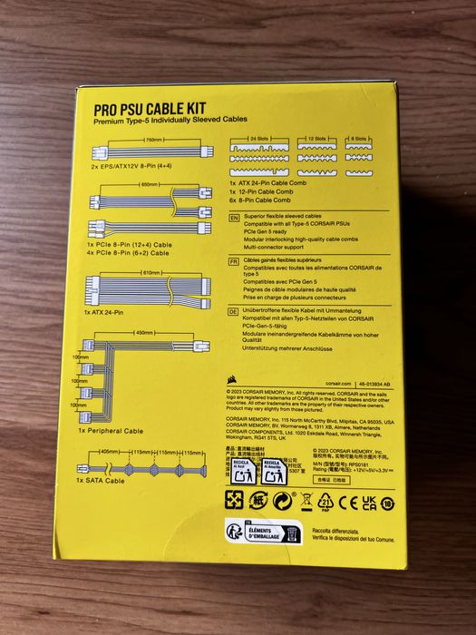 Corsair Premium Single Jacketed Type 5 PSU Cable - Pro Kit