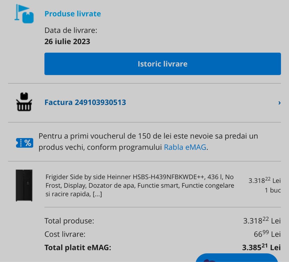 Side by Side Heinner HSBS-H439NFBKWDE++, 436 l, No Frost, Display