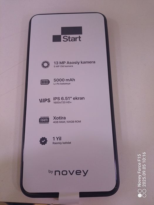 Novey start 1 yil kafolat