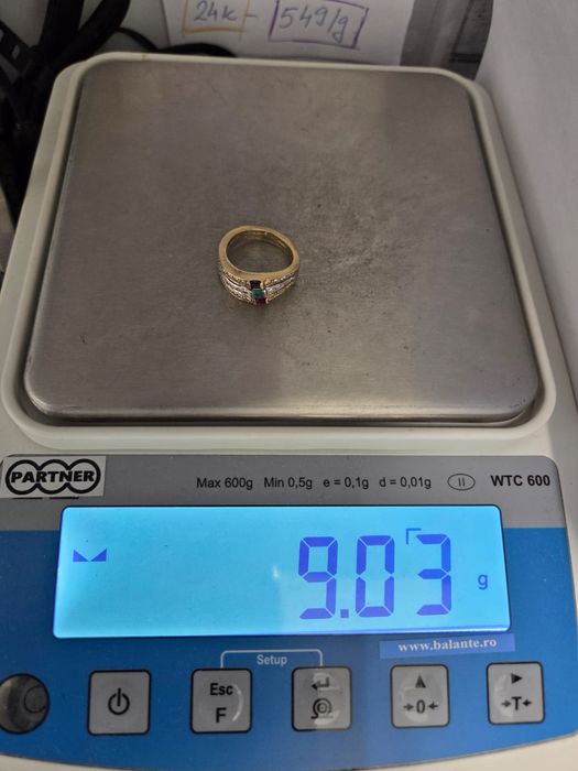 Inel de aur de 18k cu briliante și pietre semiprețioase Amanet BKG