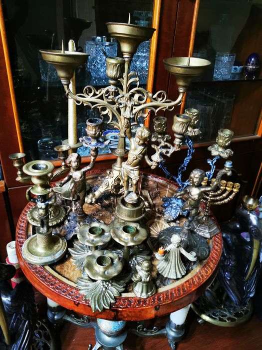Vand set sfesnice din bronz plin lucrate deosebit