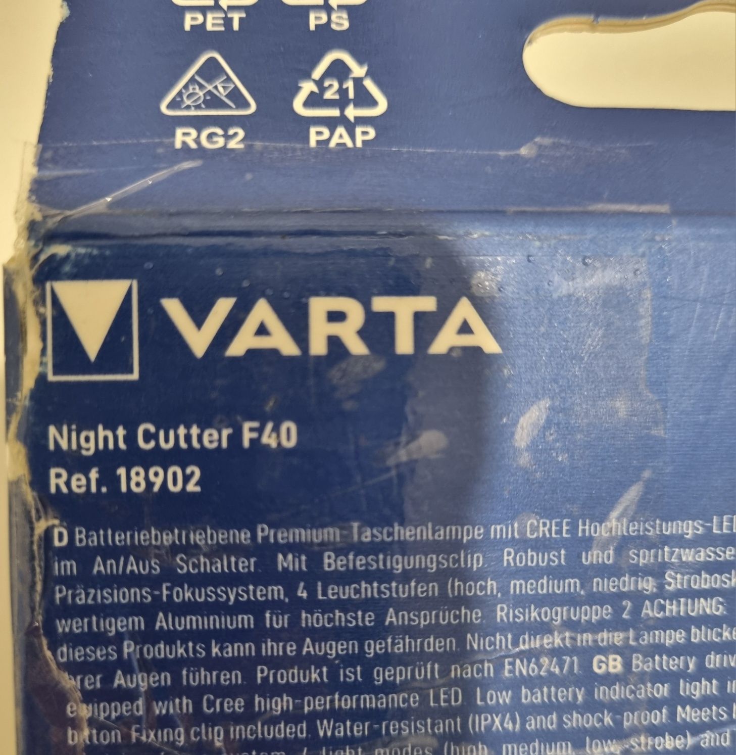 Lanterna LED Varta Night Cutter F40, 14W, 1000 lm