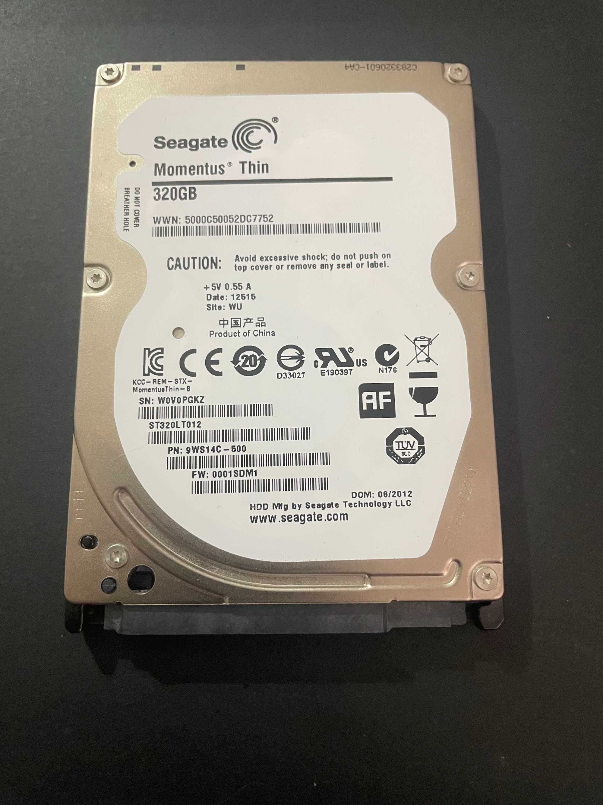 Твърд диск 320GB Seagate Momentus Thin