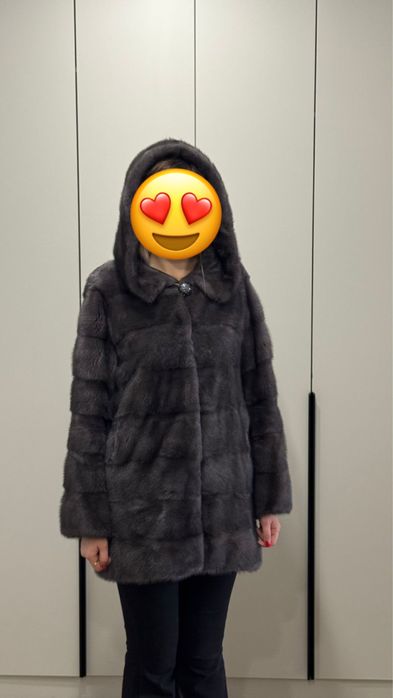 Норковая шуба графит