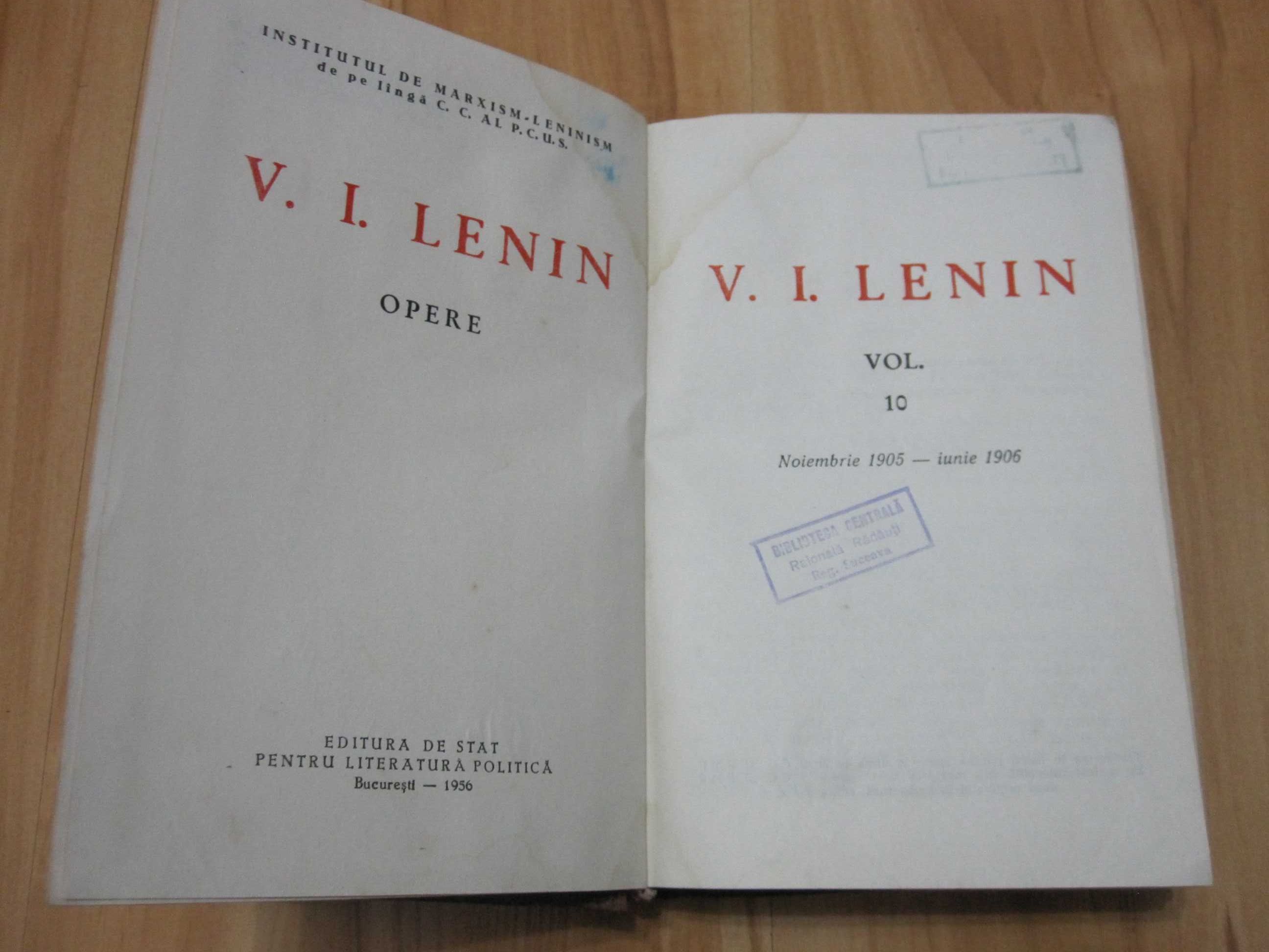 Carte veche Opere Lenin Vol. 10 an 1956-colectie