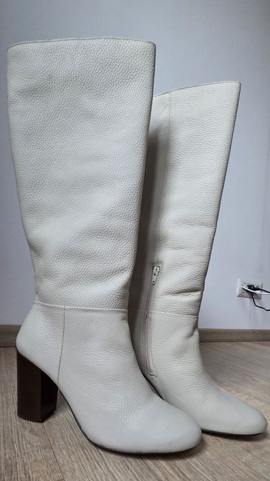 Cizme piele ivoire, masura 41