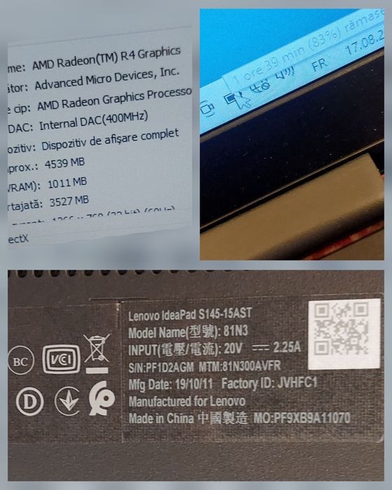 Lenovo Ideapad S145-15AST 15,6" AMD A6 8gb ram 500gb ssd
