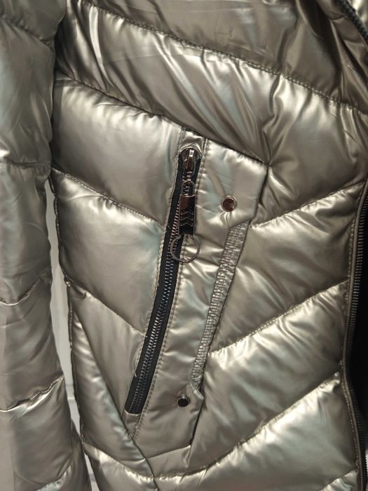 Зимно златисто пухено яке