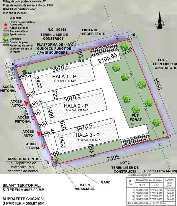 Hala de vânzare în fază de proiect